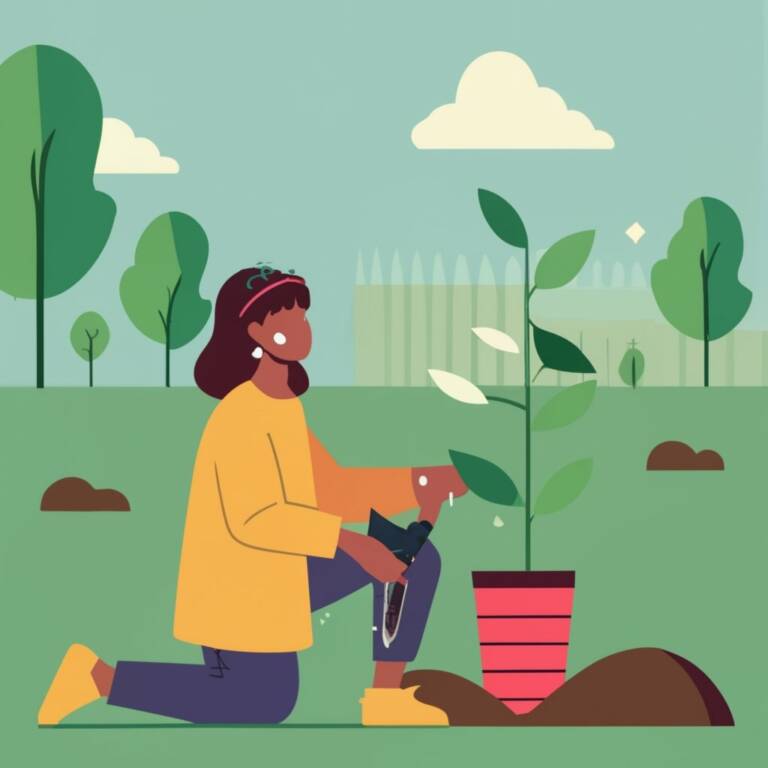 person planting tree vector image